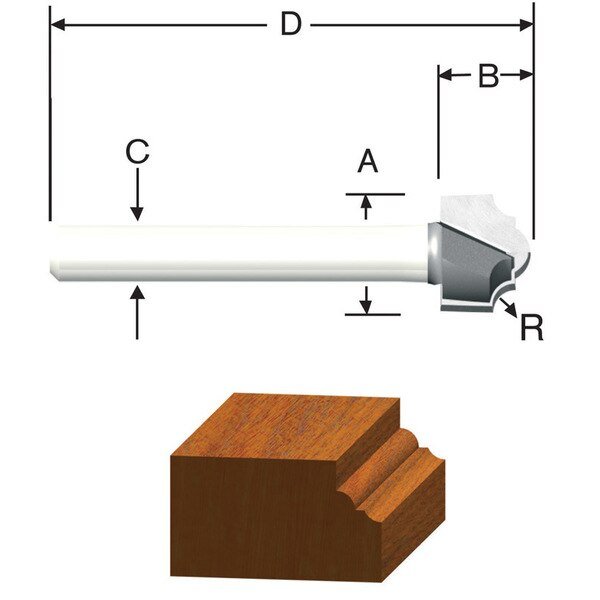 Router Bit 1/2 Classical, Vermont American, Mfr#: 23126